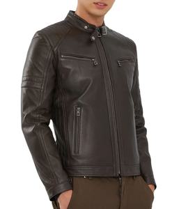 Chaqueta para Hombre de Piel de Oveja, Chaqueta de Motociclista de Cuero Genuino, Moda Urbana - Product Image 1