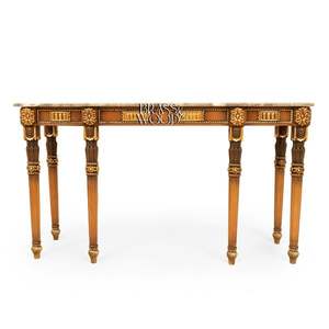 Mesa Consola Clásica de Lujo con Tapa de Mármol y Detalles Tallados en Oro - Product Image 2