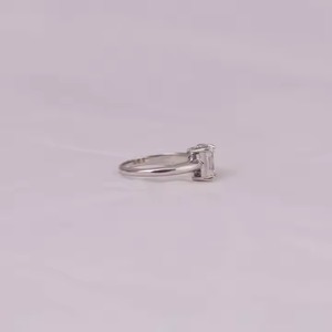 Emerald & Ascher Cut Sólido 4,5 CT Oro blanco Anillo de compromiso de diamantes cultivados en laboratorio Joyería certificada IGI de moda para mujeres - Product Image 3