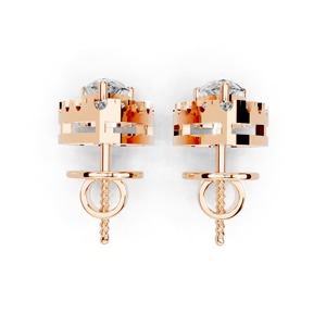 Pendiente clásico de diamantes brillantes para mujer, para mujer, en oro amarillo platino o oro blanco y oro rosa, de la marca de la moda, de la marca, de la marca - Product Image 3