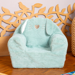 Fauteuil club unisexe vert pailleté en forme de lapin, siège confortable en peluche d'anime pour enfants en polyester durable - Product Image 4