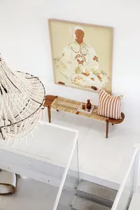 Nordico minimalista in <span class=keywords><strong>legno</strong></span> massello tessuto in rattan soggiorno sgabello divano camera da letto sgabello coda foyer sgabello scarpe centro commerciale panca di riposo - Product Image 6