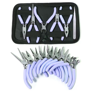 Ensemble de pinces professionnelles pour bijoux en acier au carbone et en acier inoxydable à bon prix, kit d'outils à nez rond - Product Image 5