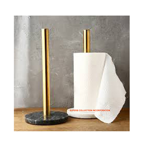 ที่ใส่กระดาษทิชชู่ตั้งทำจากโลหะเคลือบทองมีฐานหินแกรนิต - Product Image 1