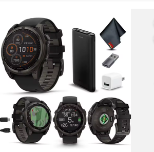 นาฬิกา Fenix 8 Sapphire ขนาด 47 มม. หน้าจอ AMOLED สีเทาคาร์บอน สายซิลิโคน GPS ของแท้จากโรงงาน ซีลปิดผนึก รับประกัน 1 ปี ผลิตในสหรัฐอเมริกา ยี่ห้อใหม่ - Product Image 3