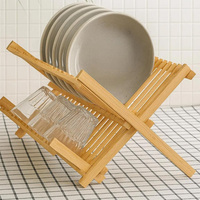 ERKUGO Organisateur de vaisselle pliable à double niveau en bambou moderne de haute qualité, type crochet, 43x34cm, provenant de Turquie