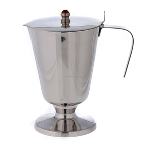 Ensemble de burettes en tôle faits à la main forme de pichet de finition nickelé conception Simple bonne qualité pour religieux prix de gros - Product Image 2
