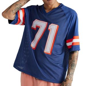 เสื้ออเมริกันฟุตบอลแบบสั้น ระบายอากาศได้ดี สั่งทำได้ตามแบบ ออกแบบเองได้ ขายส่ง เสื้อกีฬาแบบซับลิเมชั่น ระดับมืออาชีพ สำหรับทีม คุณภาพสูง - Product Image 1