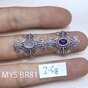 Pierre précieuse Améthyste Pierre naturelle Pierre précieuse Argent sterling 925 Serti de griffes classique Certifié Bagues unisexes Bijouterie fine - Product Image 1