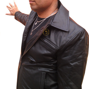 แจ็กเก็ตหนังแท้สำหรับผู้ชายเสื้อแจ็กเก็ตแนวสตรีทสำหรับฤดูหนาว - Product Image 4