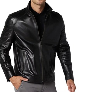 High Quality Fashionable Trendy Full Sleeve Men's <b>Leather</b> <b>Jacket</b> Comfortable Stand Front Formal <b>Winter</b> <b>jacket</b> for men - Product Image 3