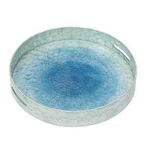 Nouvel Arrivage Meilleure Qualité MDF & MOP Accent Rond Plateaux De Service MOP Incrusté Serveware Fabriqué À La Main Vietnam Lavihexco LVMT1611 - Product Image 5