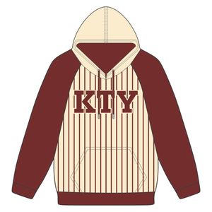 DST Delta corpo neutro Maroon Raglan gessati felpa con cappuccio in misto cotone greco per confraternita abbigliamento HBCU Soror felpa con cappuccio - Product Image 2