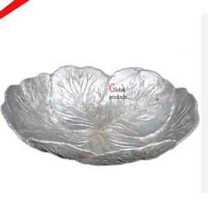 Cuenco de aluminio para servir chocolate con forma de hoja con acabado plateado brillante para Hotel Home - Product Image 4