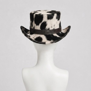 Sombrero de Vaquero de Cuero con Patrón de Piel de Vaca, Bordado a Mano, Unisex, para Fiestas Formales, Aire Libre, Cuatro Estaciones, Estilo Adulto - Product Image 5