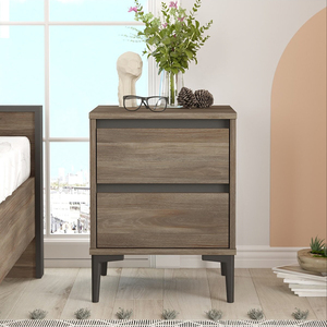 Mesita de noche moderna de madera AFOSSA, mesita de noche para dormitorio de Turquía para el hogar y la sala de estar - Product Image 2