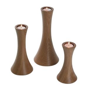 Candelabro de madera negra con logotipo personalizado para decoración del hogar, soporte de vela caliente - Product Image 2