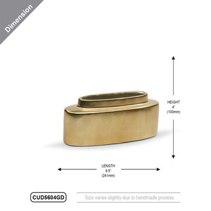 CUD5604GD - Maceta floral estrecha dorada única - 9.5 L x 4 H - Product Image 3