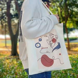 Vente en gros Sac fourre-tout en toile de coton biologique imprimé sur mesure 100% Sacs fourre-tout en coton pour femmes OEM Made in Vietnam - Product Image 5