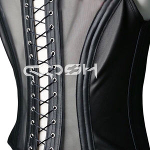 Gilet Corset Homme en Maille Transparente et Cuir - Gilet Gothique Vintage pour Tenue de Soirée - Product Image 5