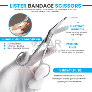Ciseaux à pansements 5,5 pouces en acier inoxydable, cisailles pour premiers secours, trousse médicale d'urgence, instruments médicaux professionnels - Product Image 3