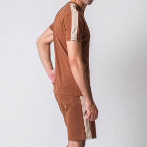 Conjunto Deportivo Personalizado con Logotipo Bordado, Pantalones Cortos Deportivos Transpirables de 2 Piezas, Camiseta y Pantalones Cortos de Algodón para Hombre - Product Image 3