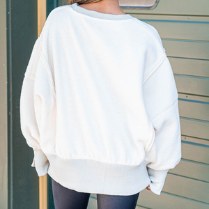Suéter de Punto para Mujer, Manga Murciélago, Estampado, 100% Algodón, Bordado Sólido en la Parte Delantera, Informal, Invierno, Ecológico - Product Image 6