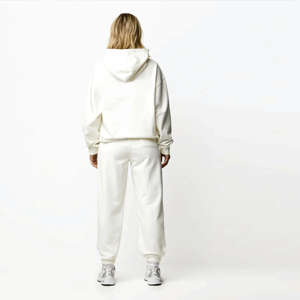 Ensemble de survêtement unisexe en polaire pour femme, grande taille, décontracté, avec logo personnalisé, style streetwear, pantalon et sweat à capuche, technique de teinture - Product Image 6