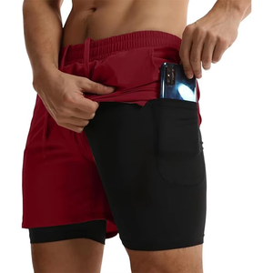 Lined Double <b>Layer</b> Pockets Athletic Sports Men Printed Shorts Custom Logo Workout Running Comfort Gym Shorts Top Quality - Product Image 5