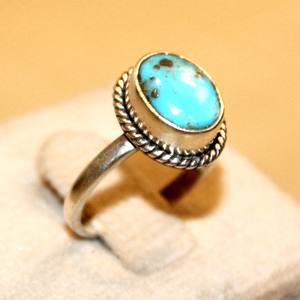 Compra anillo de piedras preciosas naturales, gran oferta, regalo de joyería para mujer, fiesta personalizada, turquesa, plata, banda 925, tecnología de Canal Clásico, OEM - Product Image 4