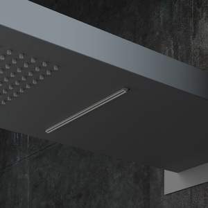 Testa doccia quadrata da 30 mm in acciaio inox nera a parete con Box doccia IX da 1 accessorio per doccia - Product Image 3