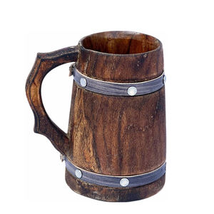 2024 Latest Design Handmade <b>Wooden</b> Rustic Beer Mug Real Oak Eco-friendly Wood <b>Cup</b> Wood Viking Beer Mugs Available at Best Prices - Product Image 1