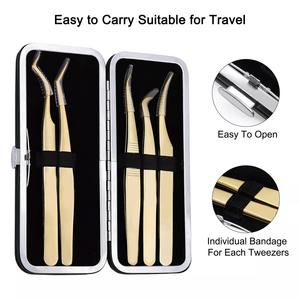 Pinzas para extensión de pestañas, pinzas para el cuidado Personal, volumen, Punta curvada - Product Image 6