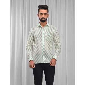 Camisa Casual de Algodón Estampada para Hombre, Manga Larga, Transpirable, Tela Popelina u Oxford, Diseño Floral o de Puntos, Suministro ODM - Product Image 1