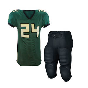 Conjunto de ropa deportiva de fútbol americano de talla grande, camisetas y pantalones cortos de uniforme con cuello en V y características transpirables, impresión por sublimación - Product Image 1