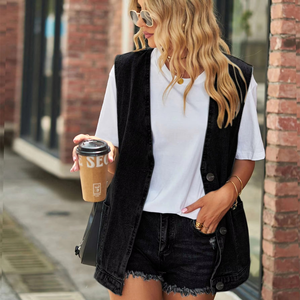 Chaleco Vaquero Sin Mangas de Diseño Nuevo, Unisex, para Hombre y Mujer, Chaleco Vaquero con Capucha para Mujer - Product Image 2