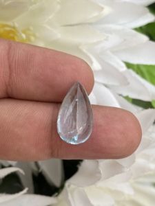 Fascinante color superior aguamarina forma de pera cabujones piedra con buen brillo piedras preciosas sueltas para hacer joyería 6,27 quilates - Product Image 4