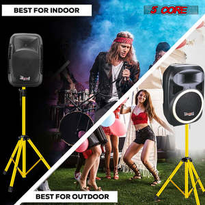 5 Core Speaker Stand Height Adjustable PA DJ <b>Tripod</b> Studio Monitor Stands w 35mm Compatible Insert - Product Image 4