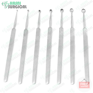 Juego de curetas dérmicas Fox Curetas de dermatología ENT Acero inoxidable CE ISO APROBADO - Product Image 3