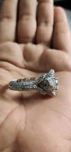 VVS Cut Original Moissanite Diamond Wedding Ring Art Deco Diseño floral 925 Silver Lotus Flower Anillo de compromiso Regalo - Product Image 2