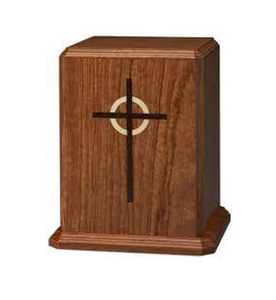 โกศไม้แกะสลักทำด้วยมือสำหรับผู้ชายและผู้หญิงโกศตกแต่งงานศพแบบทันสมัยสไตล์อเมริกัน - Product Image 1