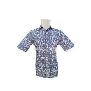 เสื้อเชิ้ตผู้ชายคุณภาพสูง ลายบาติกอินโดนีเซีย แขนสั้น ผ้าฝ้าย 100% ป้องกันรอยยับ สไตล์ซาฟารี เหมาะสำหรับใส่เที่ยวพักผ่อน - Product Image 1