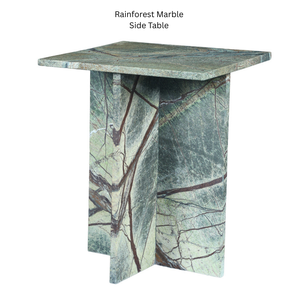 Chevet de chambre à coucher en marbre vert exotique, moderne, fait à la main, base carrée en forme de croix, meubles de luxe, 100% marbre naturel - Product Image 1