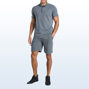 Conjunto de Polo y pantalones cortos de verano para hombre de alta calidad personalizado de fábrica, conjuntos de 2 piezas, conjuntos de pantalones cortos de camiseta en blanco con impresión personalizada - Product Image 4