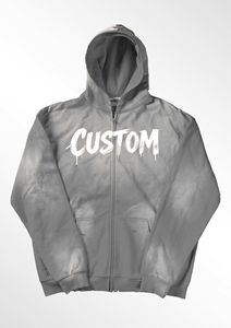 Sweat à capuche oversize en coton 100% avec fermeture éclair et effet délavé pour homme |   Fabricant sur mesure de vêtements streetwear en denim délavé 420 GSM - Product Image 3