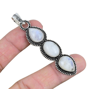 Pierre de lune pierres précieuses pendentif bijoux pour femmes argent Boho Style bijoux 925 en argent Sterling tendance à la main pendentif cadeau pour - Product Image 1