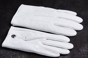 Gants de cérémonie et de smoking pour hommes, en coton blanc, pour cérémonie et uniforme - Product Image 3