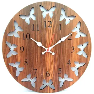 Horloge murale à quartz de couleur personnalisée, mécanisme de mouvement, cadre photo, pendule en bois, prix Direct