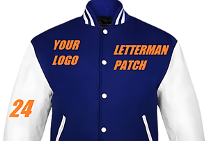 Luxury High Street Classic Fit Canvas Wool PU Varsity Jacket Custom Embroidered Stand Ribbed Cuffs Snap <b>Button</b> Design Winter - Product Image 3