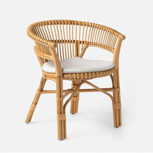 Chaise de salle à manger en rotin de meubles commerciaux chaise longue en rotin avec siège en mousse confortable pour salon extérieur - Product Image 2